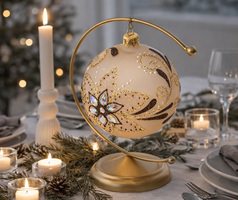 elegant julekugle brun med zirkoner closeup